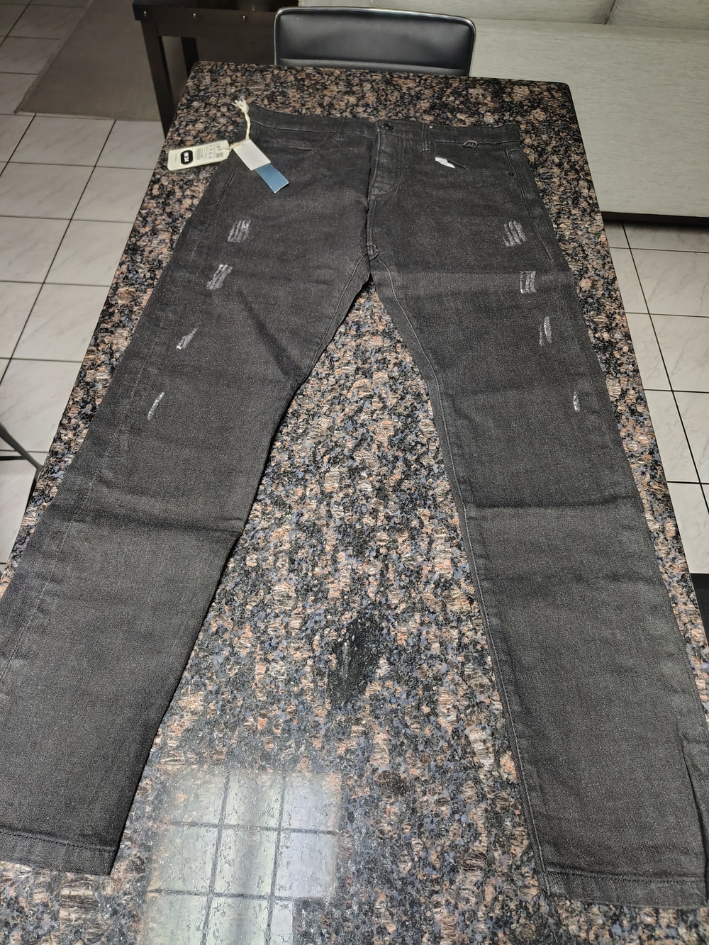 Pull&Bear Mens skinny tapered jeans Black NWT 36x30